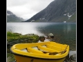 Fjord and yellow boat #01